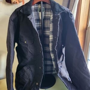 Men's Black Jacket with Plaid Lining